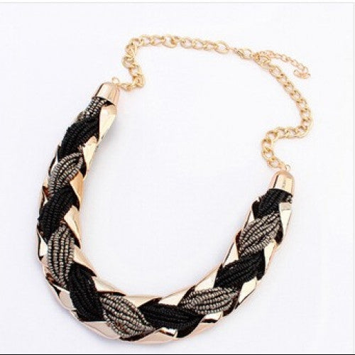 Bohemian Korean Weave Metal Bead Fashion Necklace