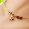 Titanium Rose Gold Anklet with Lucky Coins Bell