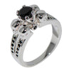 White Gold with Black Sapphire Engagement Ring