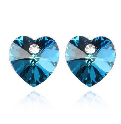 SWAROVSKI ELEMENTS Crystal Heart Stud Earrings